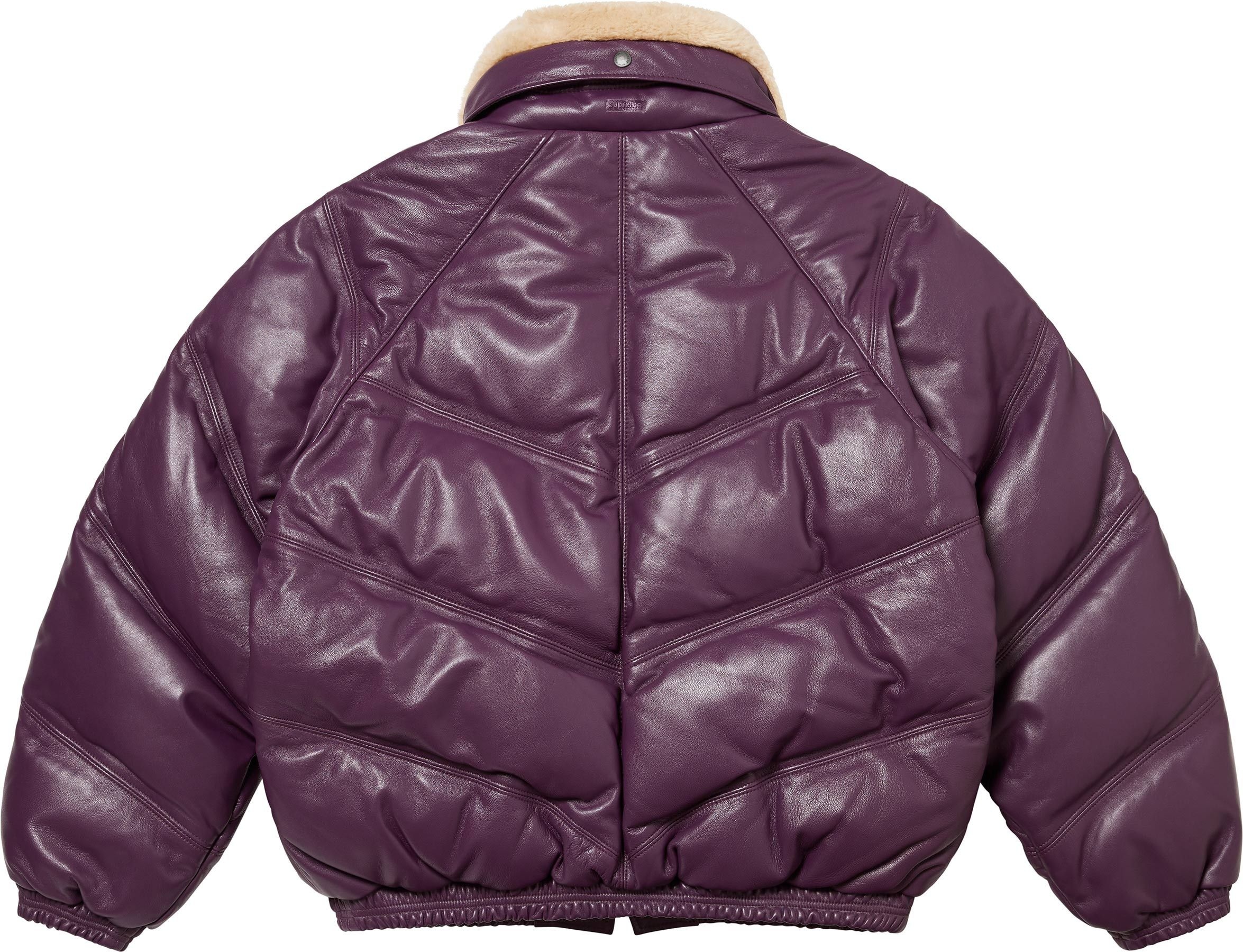 Supreme®/Schott® Chevron Leather Down Puffer Jacket view 21